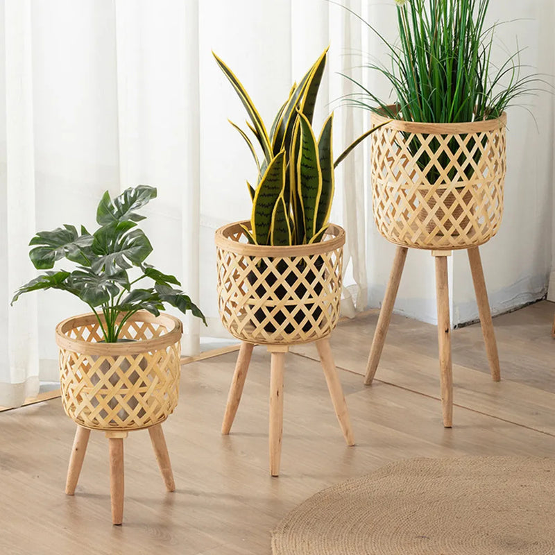 Cache-pot Sur Pied Zenaria En Fer Argenté - Dimensions 50x28x28 Cm, Pour Plantes Intérieur/extérieur