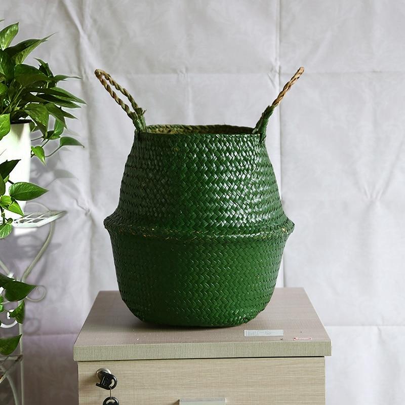 cache pot osier vert