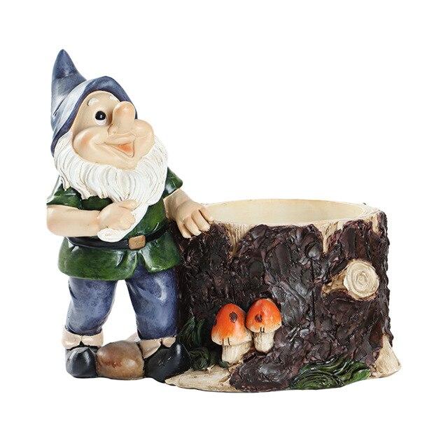 nain de jardin au pots fleurs