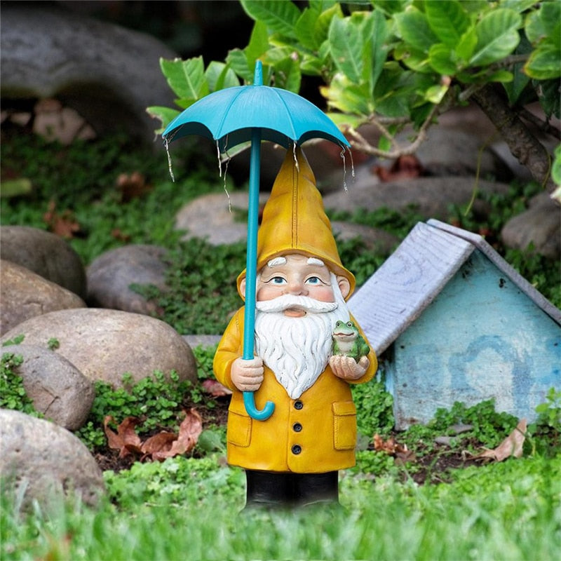nain de jardin parapluie
