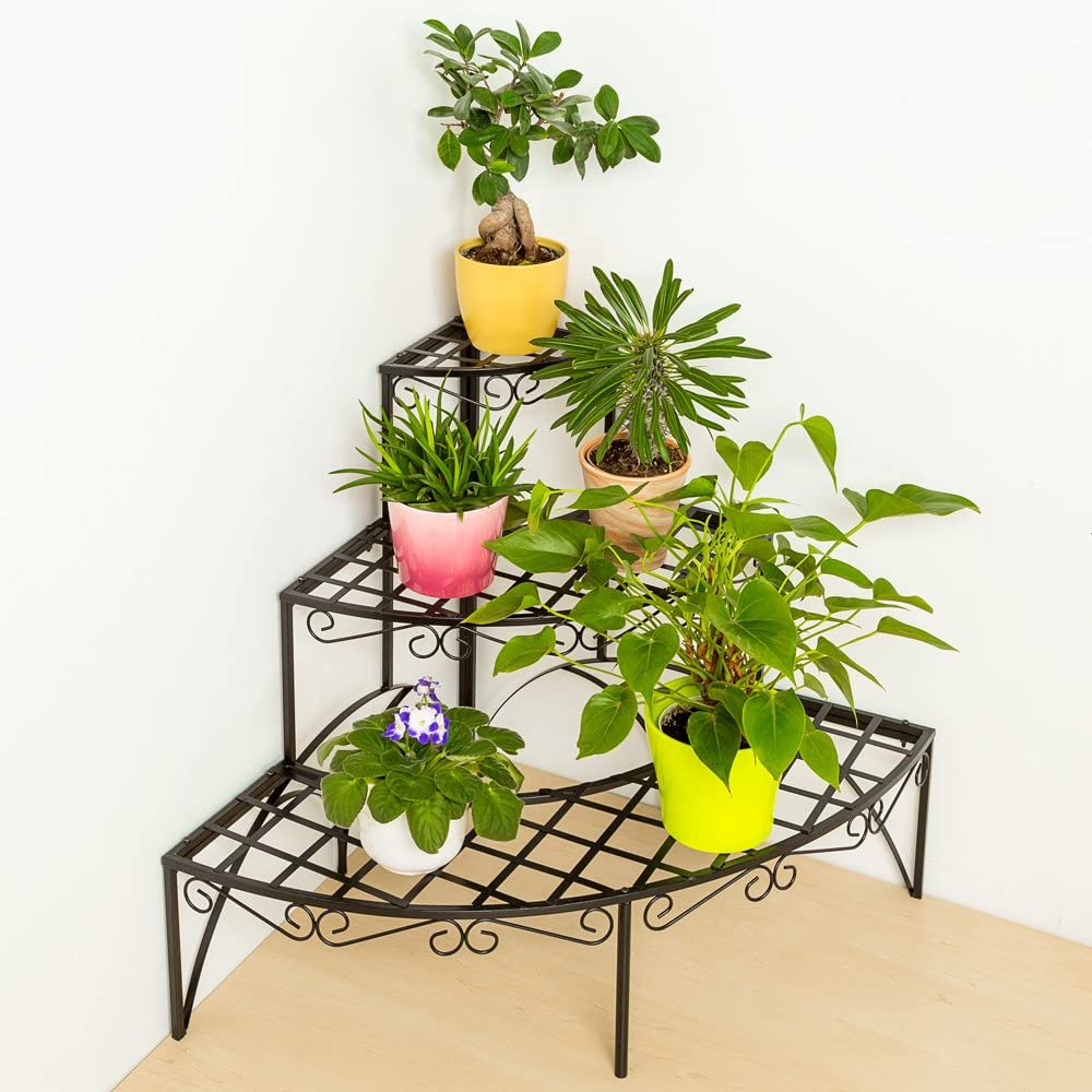 porte plante en escalier