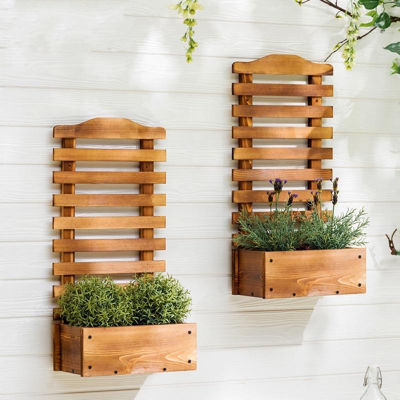 porte plante mural en bois