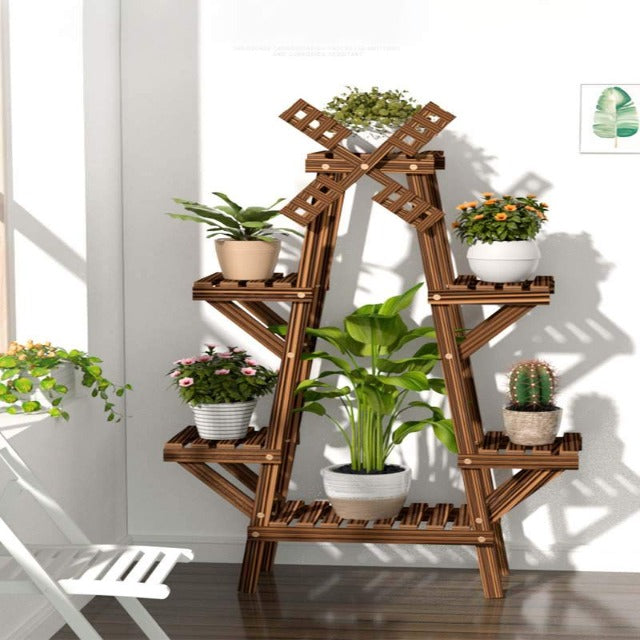 porte plante en bois extérieur