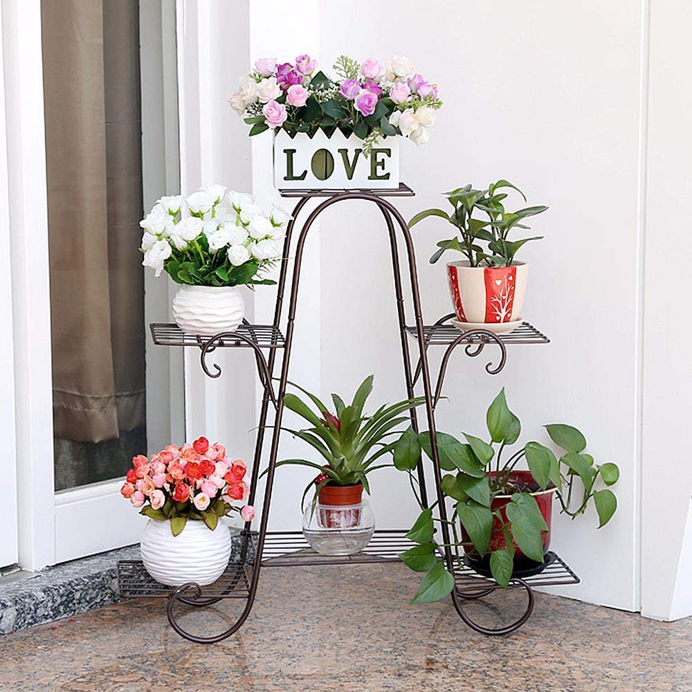 Lot De 2 Supports Pour Plantes En Fer Forgé - Porte-Pots Fleur Décoratifs Intérieur Extérieur
