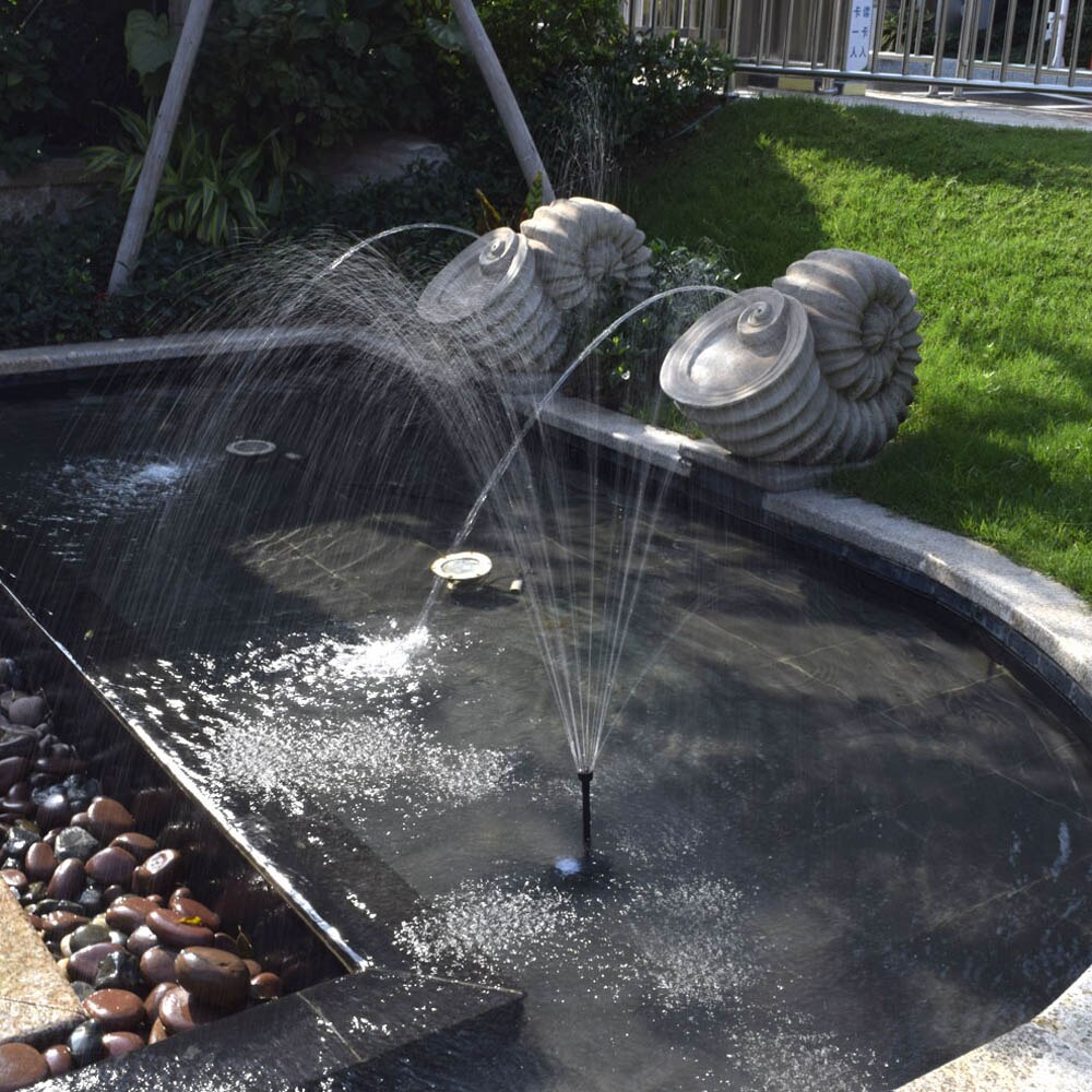 Yznahre Fontaine solaire - 1,4 W - Pompe solaire pour bassin - Avec 7  styles de fontaine - Pour jardin, oiseaux, bain, poissons, étang -  Décoration : : Jardin