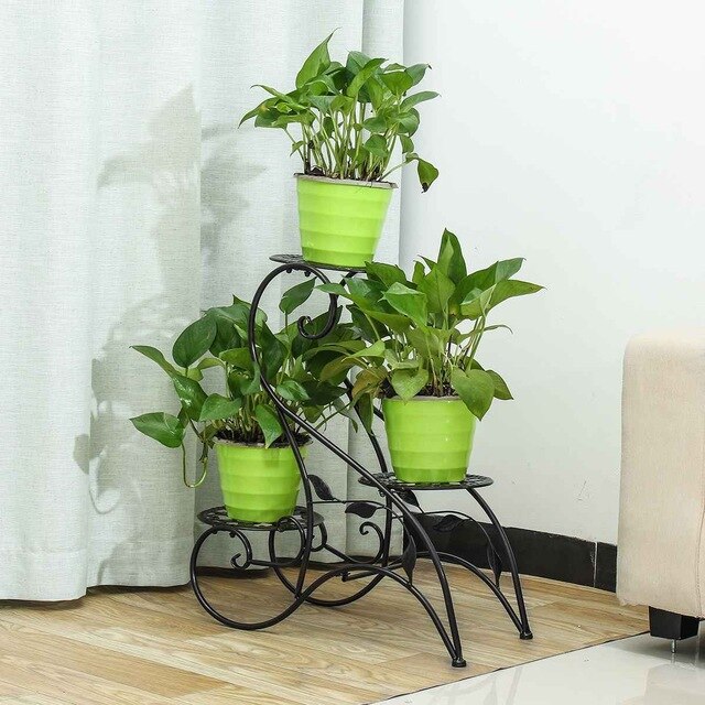 porte plantes métal noir