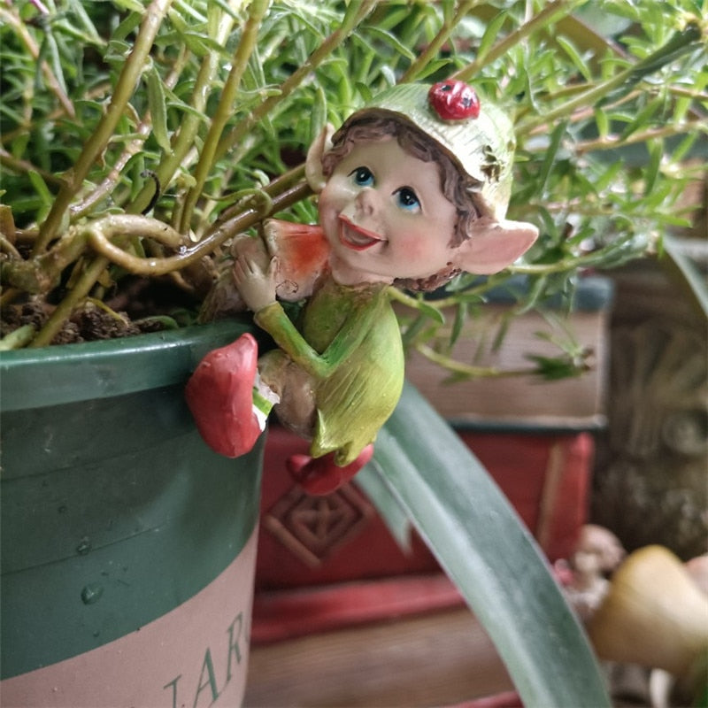 lutin de jardin pot de fleurs