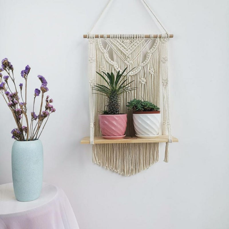 support porte plante macramé
